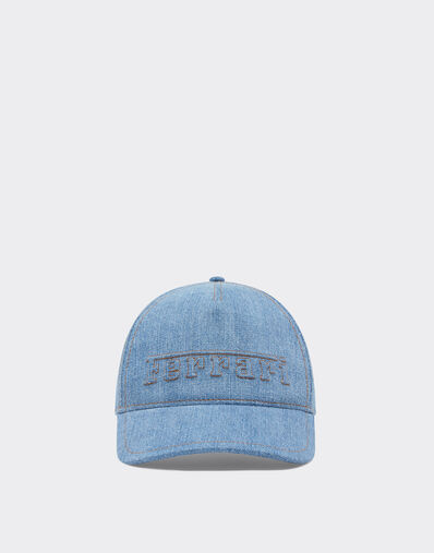 Ferrari Baseball cap in denim with Ferrari logo Giallo Modena 21342f