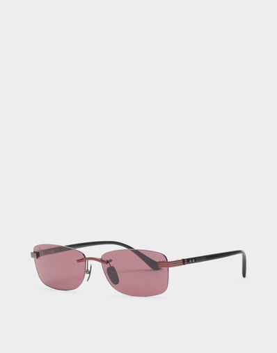 Ferrari Sunglasses in  shiny red titanium  and acetate with exclusive Ferrari Contrast Pro™ burgundy lenses Rosso Scuro LA0L8f