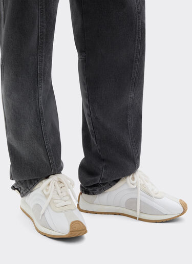 Ferrari Leather and suede sneakers Optical White 50379f