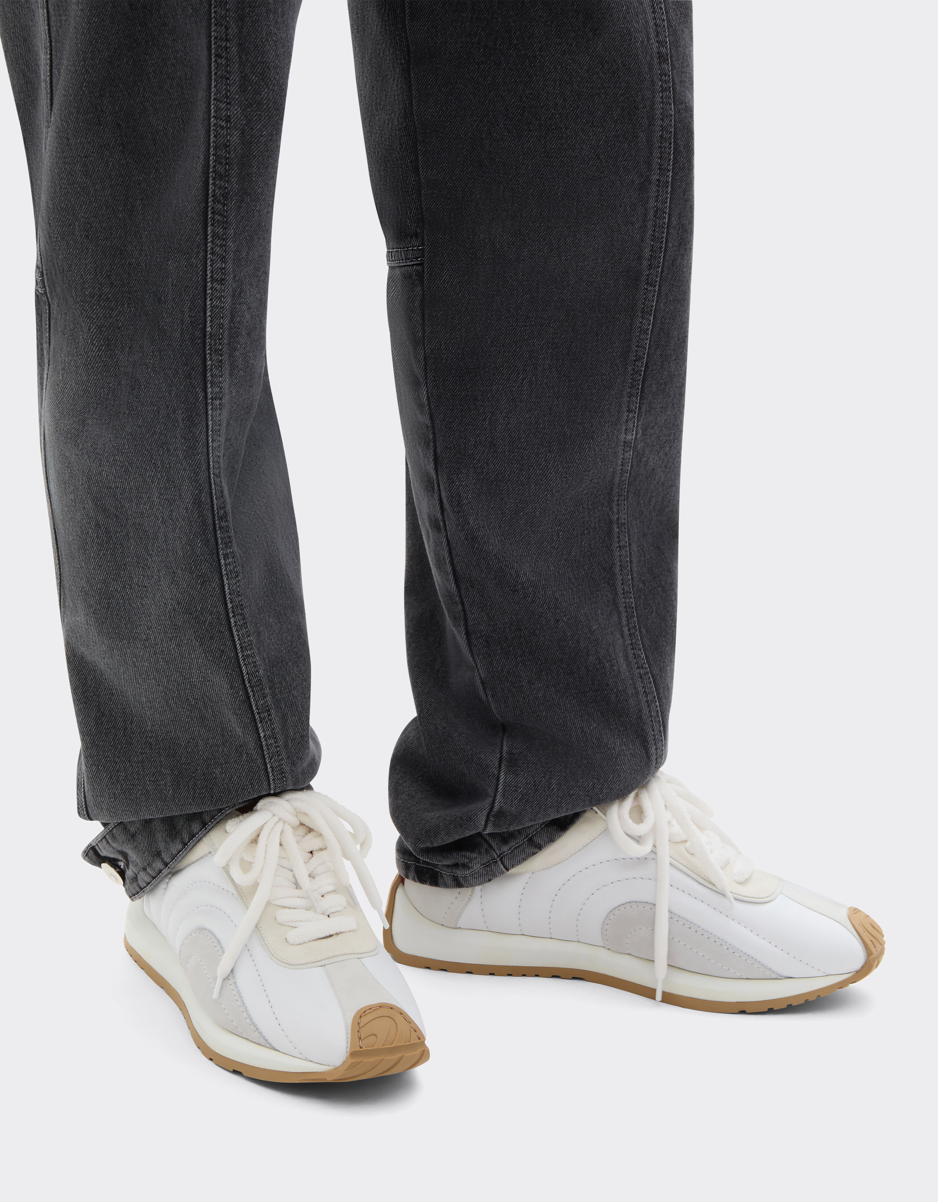 Ferrari Leather and suede sneakers Optical White 50379f