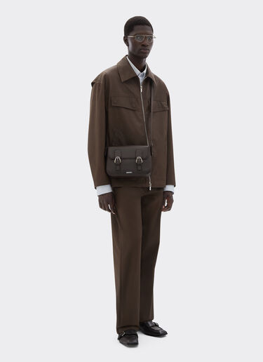 Messenger bag in grenade leather Ferrari Messenger bag in grenade leather Marrone Scuro 50583f