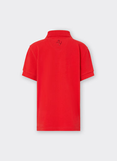 Ferrari Children’s polo shirt in organic cotton piqué Rosso Corsa 红色 20161fK