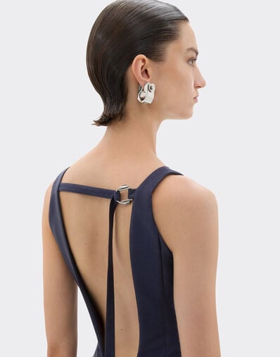 Ferrari Long dress in technical gabardine Ultramarine 49920f