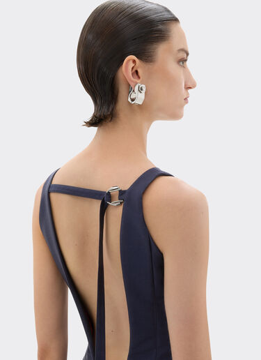 Ferrari Long dress in technical gabardine Ultramarine 49920f