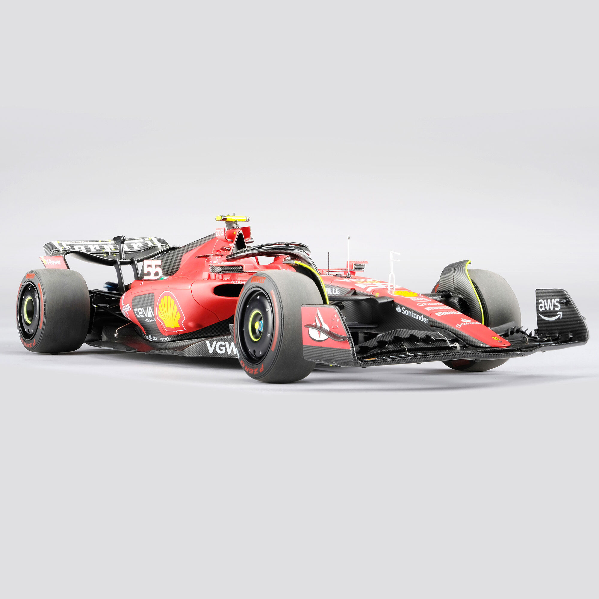 Ferrari 法拉利SF-23 - #55 Sainz 1:18模型车 红色 F1073f