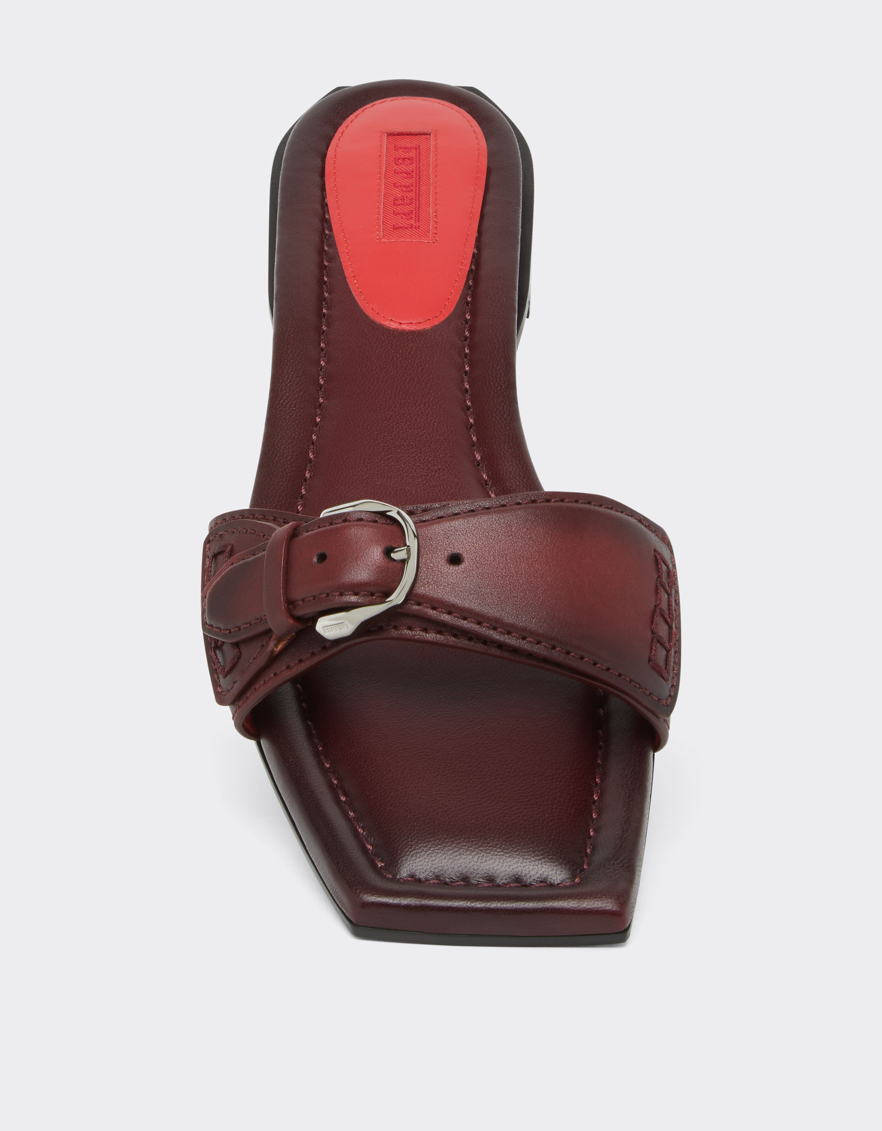Ferrari Flat leather sandals Rosso Maison 49995f