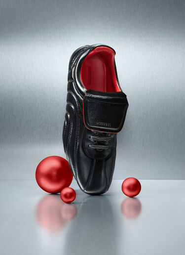 Ferrari 湿水效果皮革跑步运动鞋 黑色 49403f