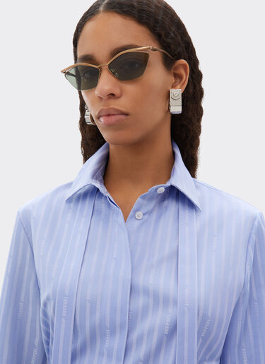 Ferrari 法拉利 Monogram 图案衬衫 Oxford Blue 50986f