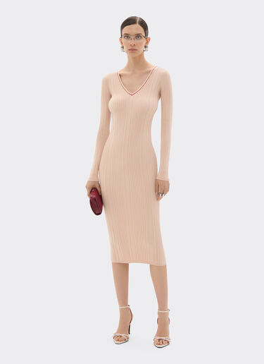 Long dress in stretch viscose Ferrari Long dress in stretch viscose Powder Pink 49902f