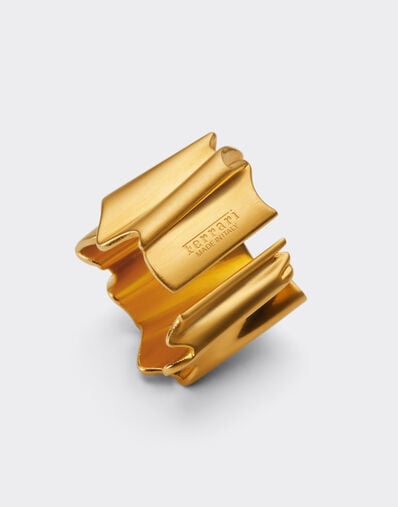 Ferrari 缎金饰面黄铜戒指 哑光金色 22073f