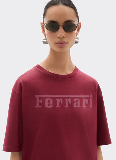 Ferrari 法拉利徽标棉质 T 恤 红褐色 21179f
