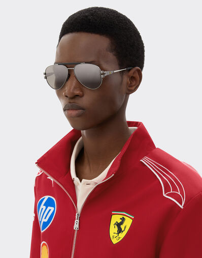 Ferrari 雷朋与法拉利车队合作款 RB3762M 偏光渐变灰色镜片枪灰色金属太阳镜 Ingrid LA016f