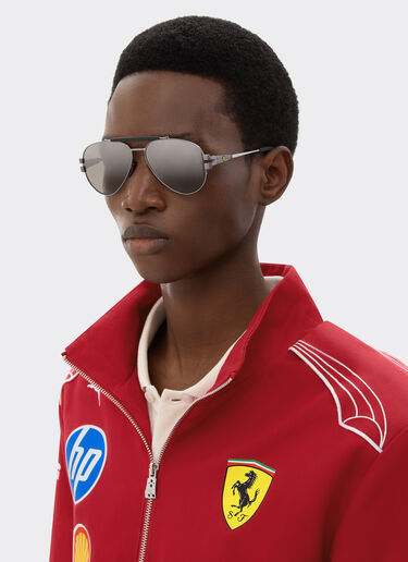 Ferrari 雷朋与法拉利车队合作款 RB3762M 偏光渐变灰色镜片枪灰色金属太阳镜 Ingrid LA016f