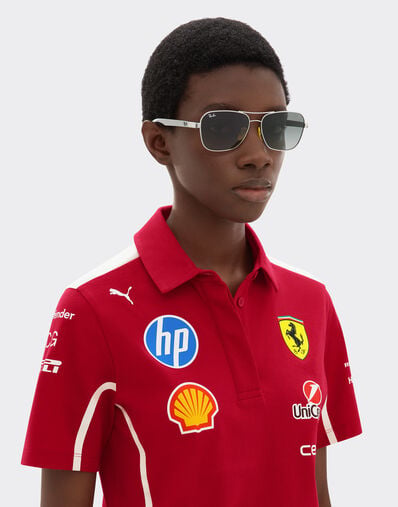 Ferrari 雷朋与法拉利车队合作款 RB8336M 渐变灰色镜片哑光黑色金属与浅色碳纤维太阳镜 银色 LA02Gf