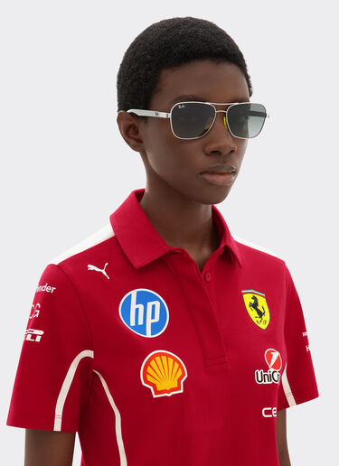 Ferrari 雷朋与法拉利车队合作款 RB8336M 渐变灰色镜片哑光黑色金属与浅色碳纤维太阳镜 银色 LA02Gf