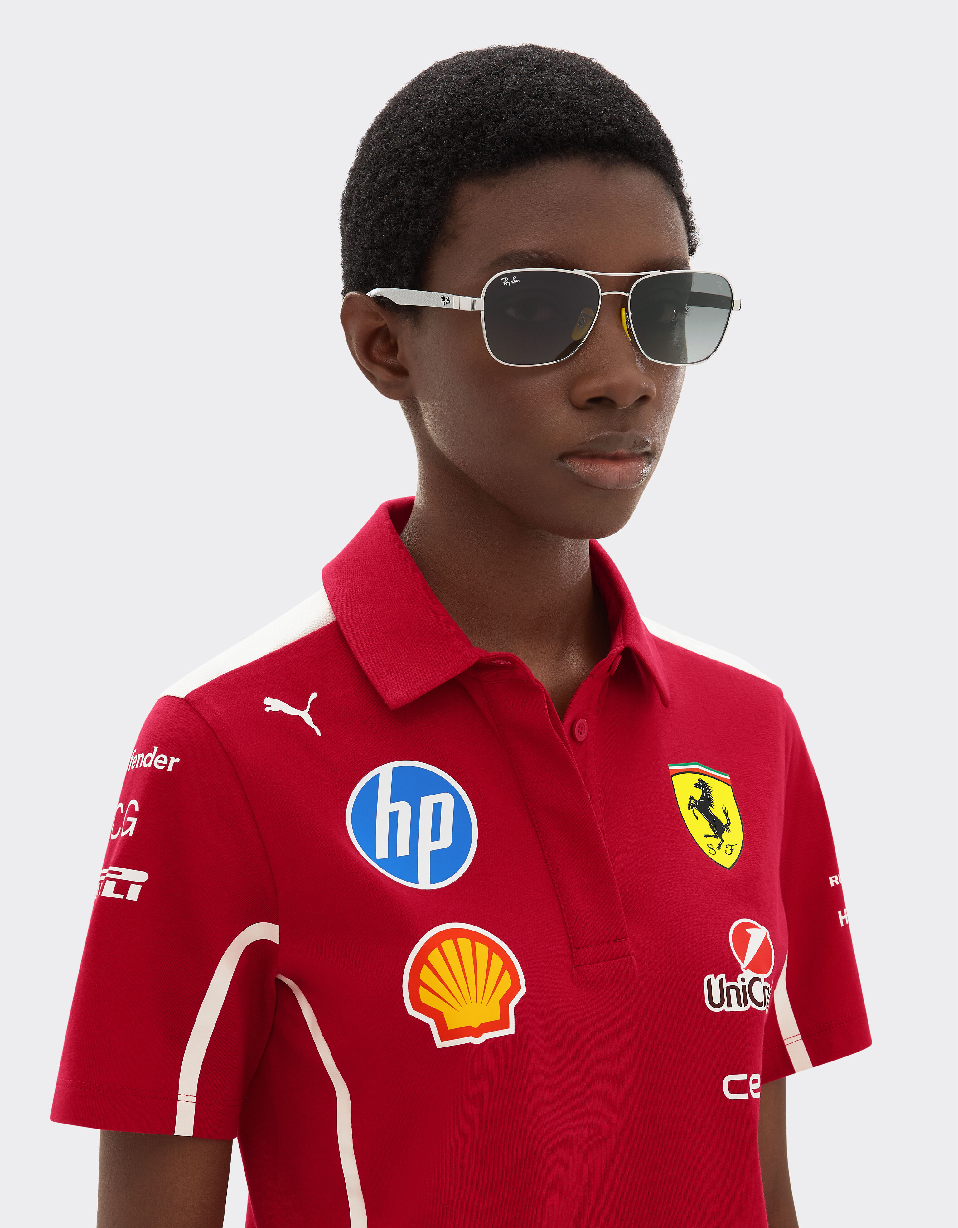 Ferrari 雷朋与法拉利车队合作款 RB8336M 渐变灰色镜片哑光黑色金属与浅色碳纤维太阳镜 银色 LA02Gf