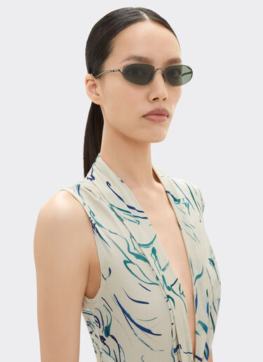 Ferrari 法拉利绿色镜片枪灰色钛合金太阳镜 Ingrid LA02Tf