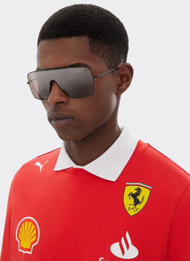Ferrari 雷朋与法拉利车队合作款 RB3697MF 银色镜面紫色渐变镜片黑色金属太阳镜 黑色 F1504f
