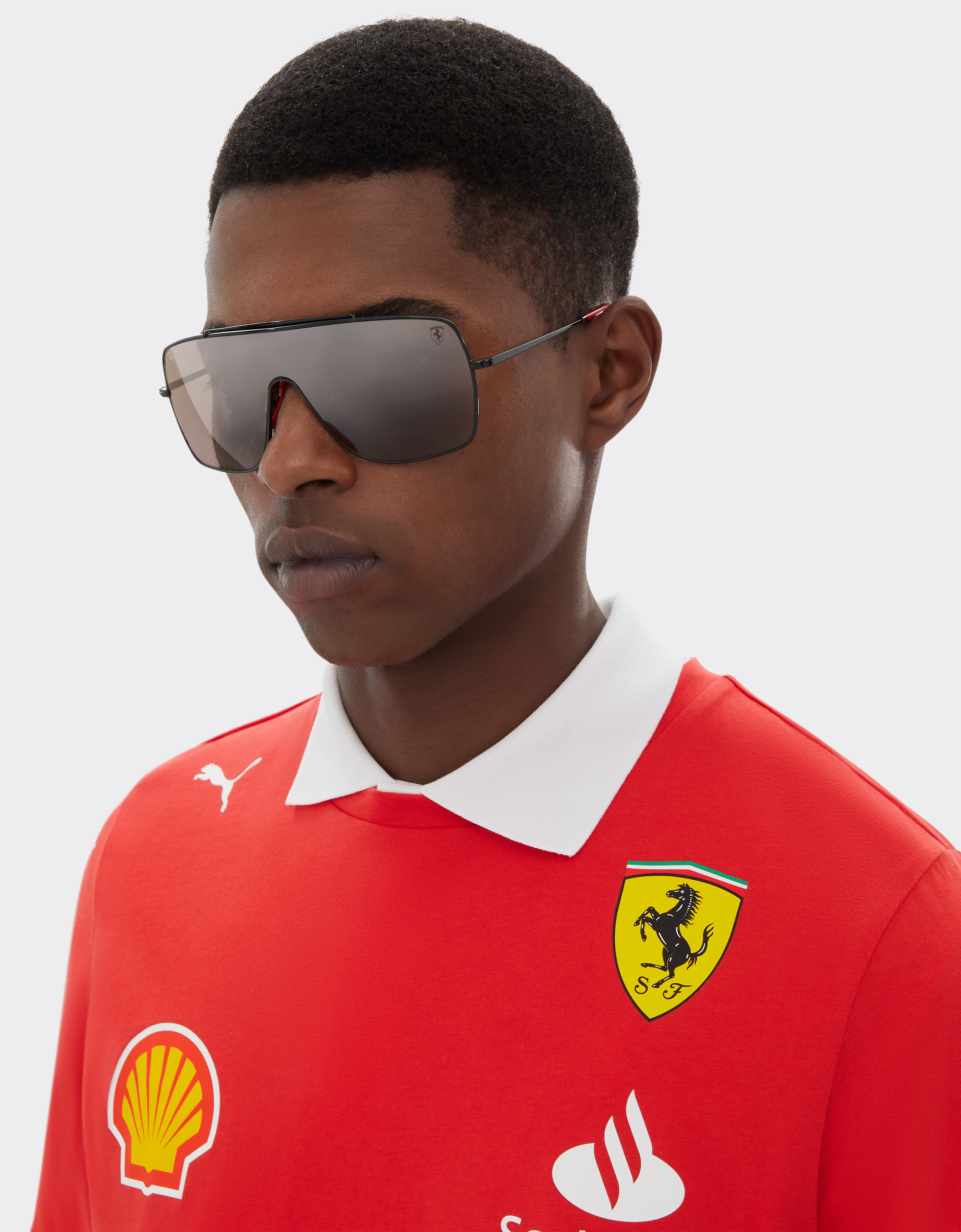 Ferrari 雷朋与法拉利车队合作款 RB3697MF 银色镜面紫色渐变镜片黑色金属太阳镜 黑色 F1504f