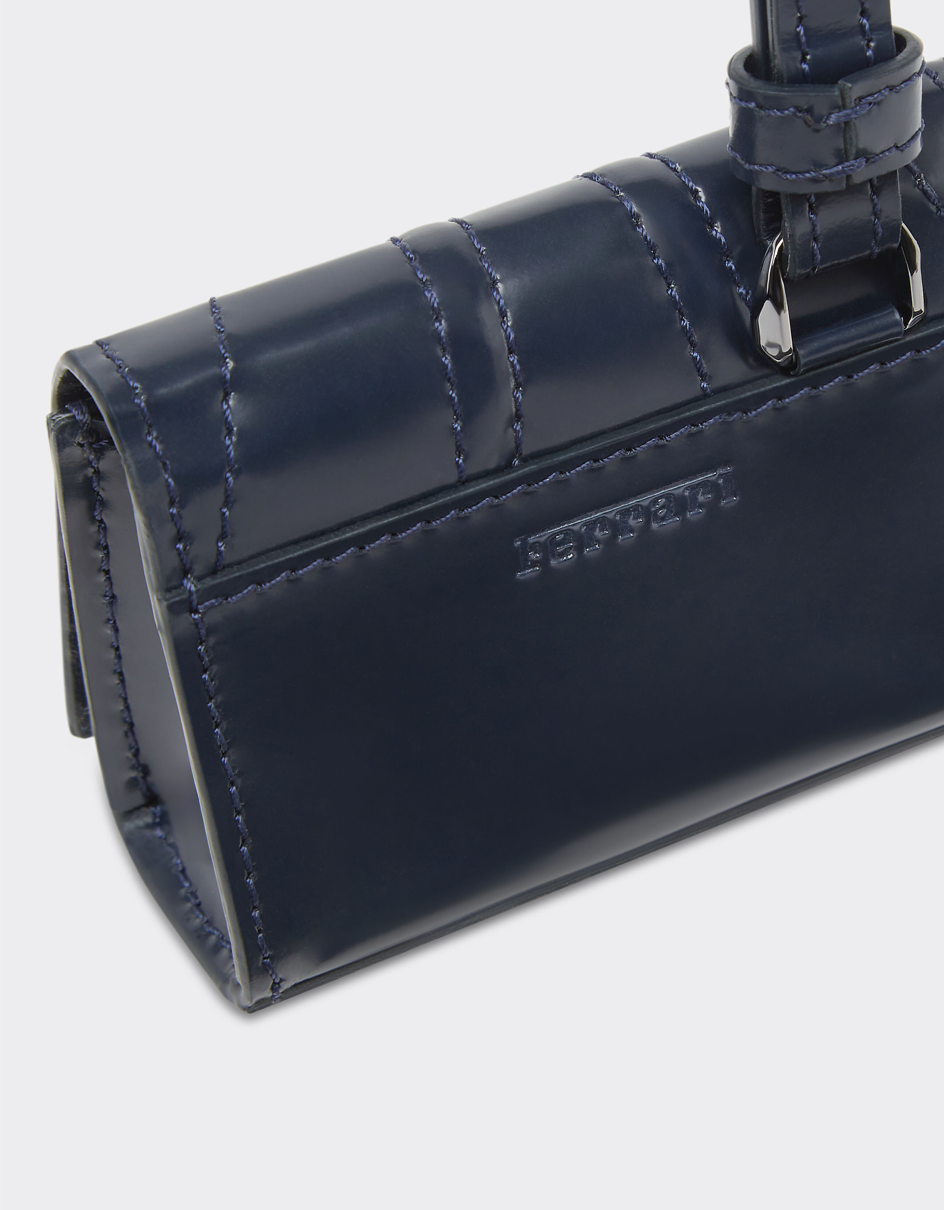 Ferrari 法拉利 GT 磨面皮革耳机收纳袋 Navy 22153f