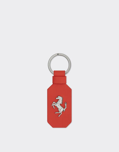 Ferrari 跃马装饰皮革钥匙扣 Rosso Dino 红色 22049f