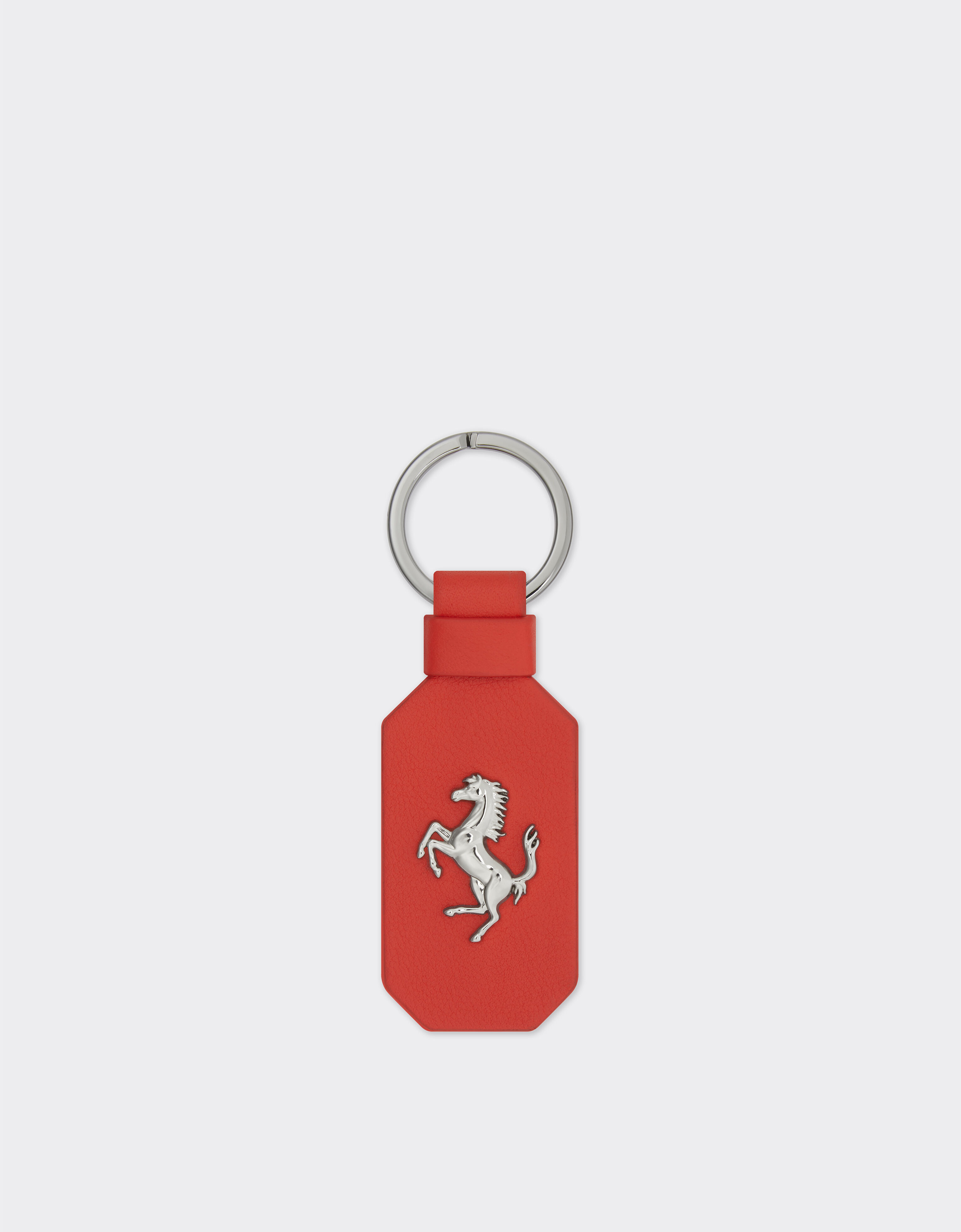 Ferrari 跃马装饰皮革钥匙扣 Rosso Dino 红色 22049f