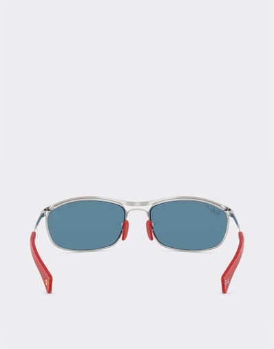 Ferrari Ray-Ban for Scuderia Ferrari RB3819M 银色金属镜框配偏光蓝色镜片 Silver LA0JPf