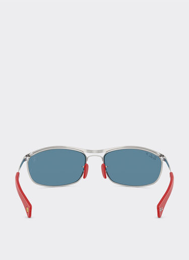 Ferrari Ray-Ban for Scuderia Ferrari RB3819M 银色金属镜框配偏光蓝色镜片 Silver LA0JPf