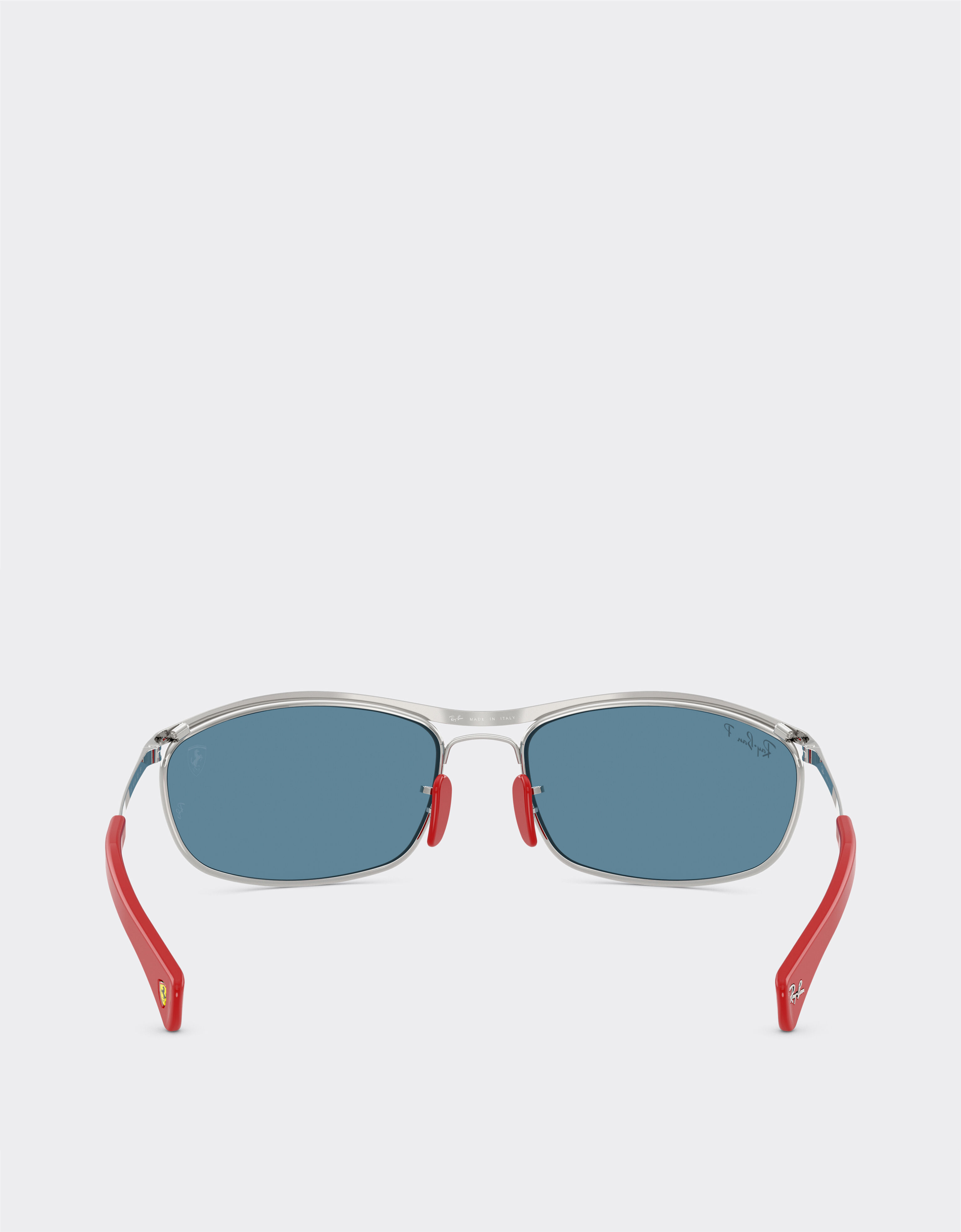 Ferrari Ray-Ban for Scuderia Ferrari RB3819M 银色金属镜框配偏光蓝色镜片 Silver LA0JPf