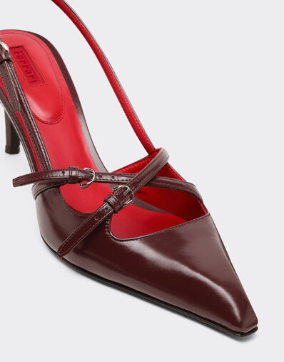 Ferrari Slingback shoe in shiny leather Cherry 49744f