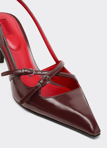 Ferrari Slingback shoe in shiny leather Cherry 49744f
