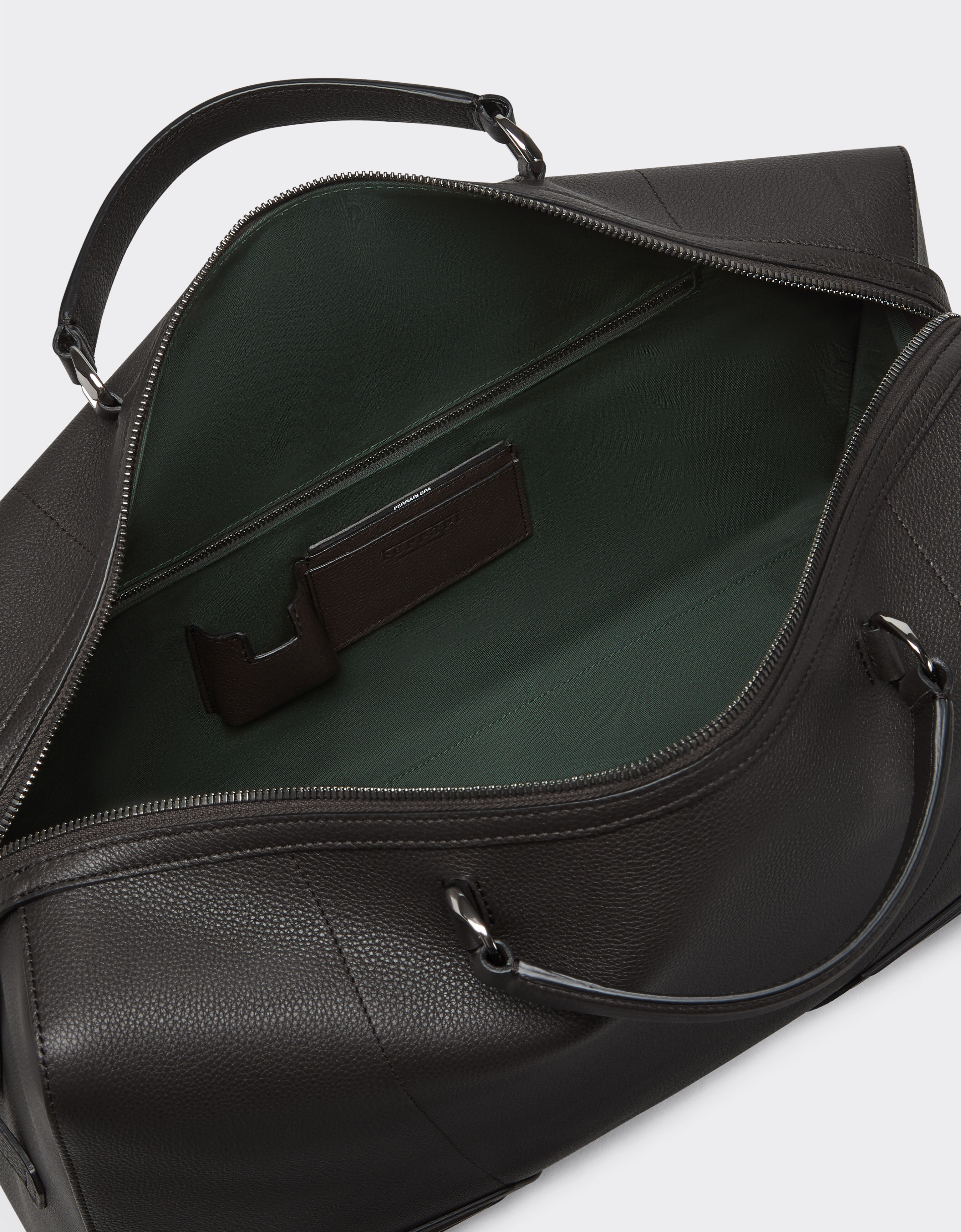 Ferrari Grained leather duffle bag Dark Brown 21371f