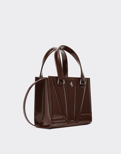 Ferrari Ferrari GT mini tote bag in glossy leather Espresso 49122f
