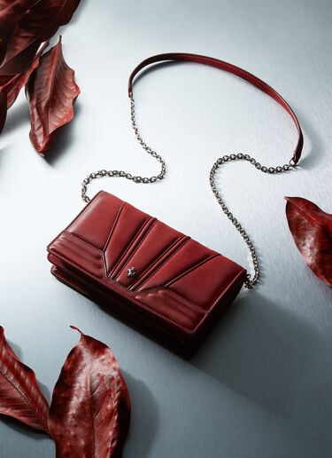 Ferrari  Ferrari GT wallet in shaded nubuck with chain shoulder strap Maison Red 50395f