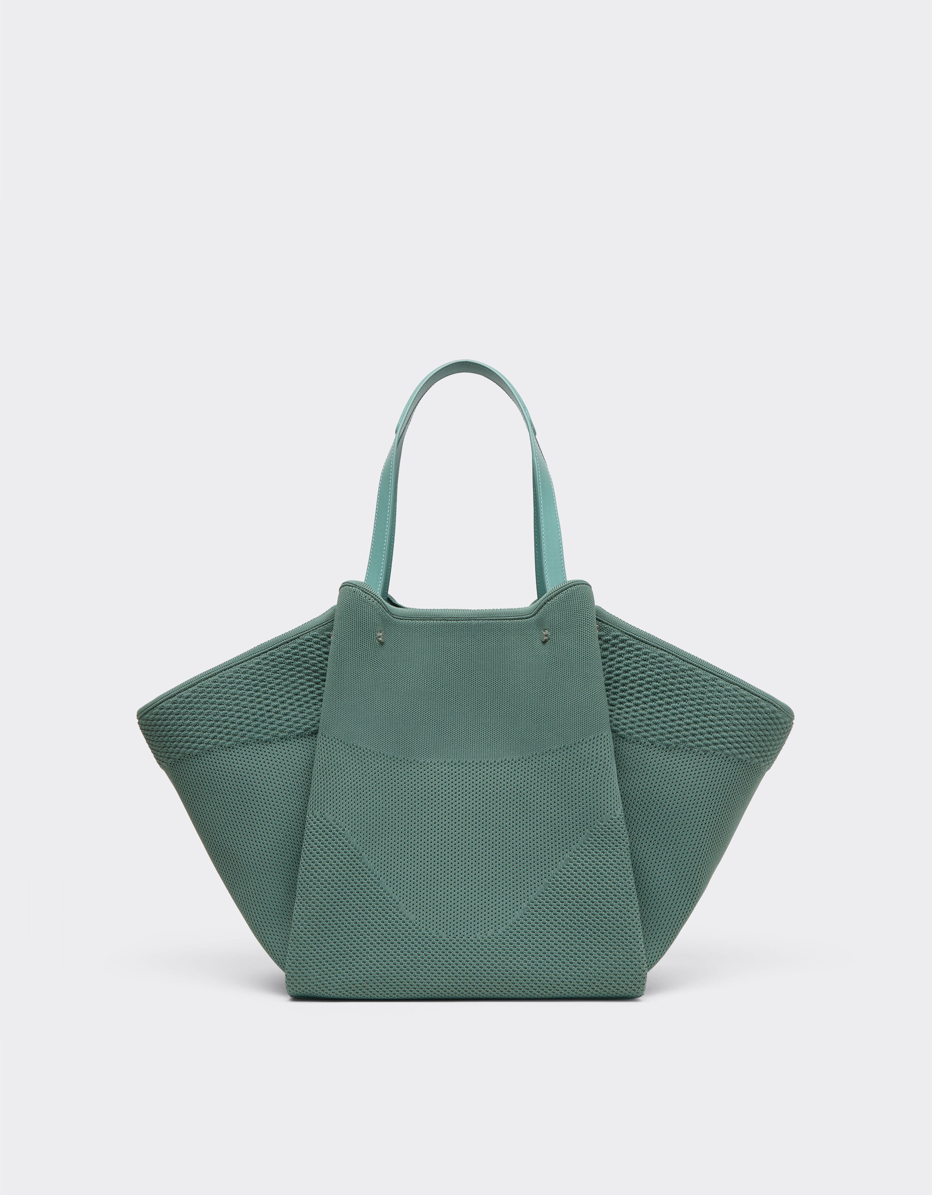 Knitted and leather tote bag Ferrari Knitted and leather tote bag Verde Granito 50170f