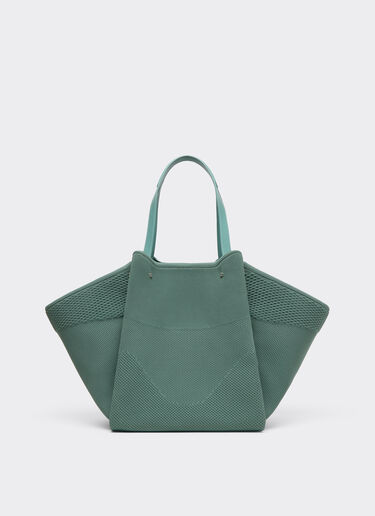Knitted and leather tote bag Ferrari Knitted and leather tote bag Verde Granito 50170f