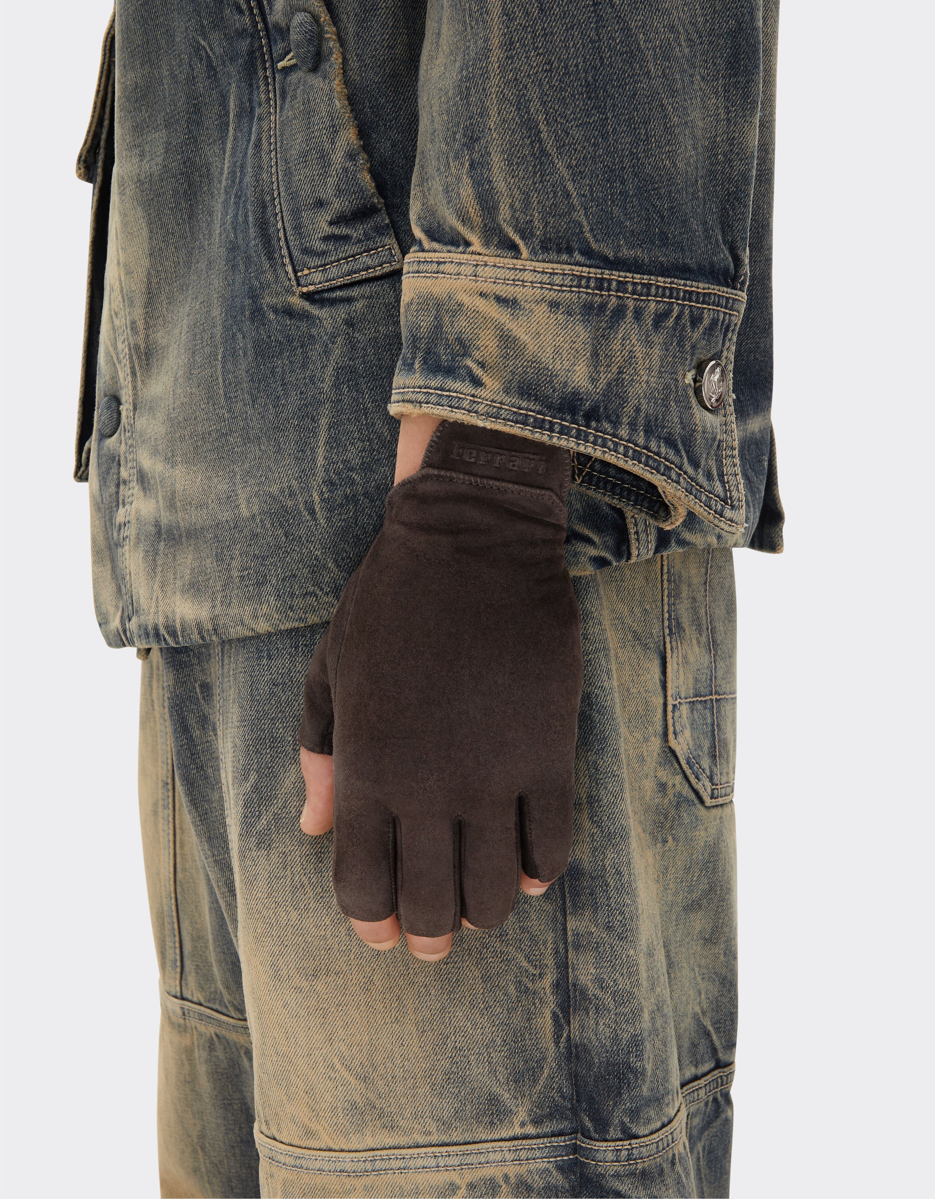 Ferrari 无指麂皮手套 Marrone Scuro 51069f