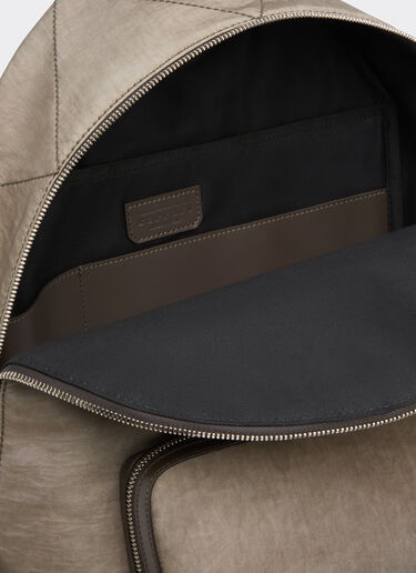 Ferrari 尼龙和皮革双肩包 Khaki Green 50166f