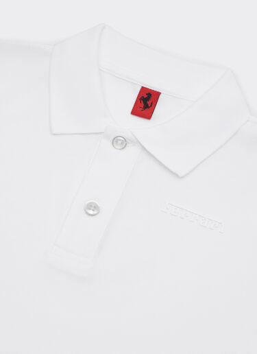 法拉利徽标有机棉 Polo 衫 Ferrari 法拉利徽标有机棉 Polo 衫 光学白 22760fK