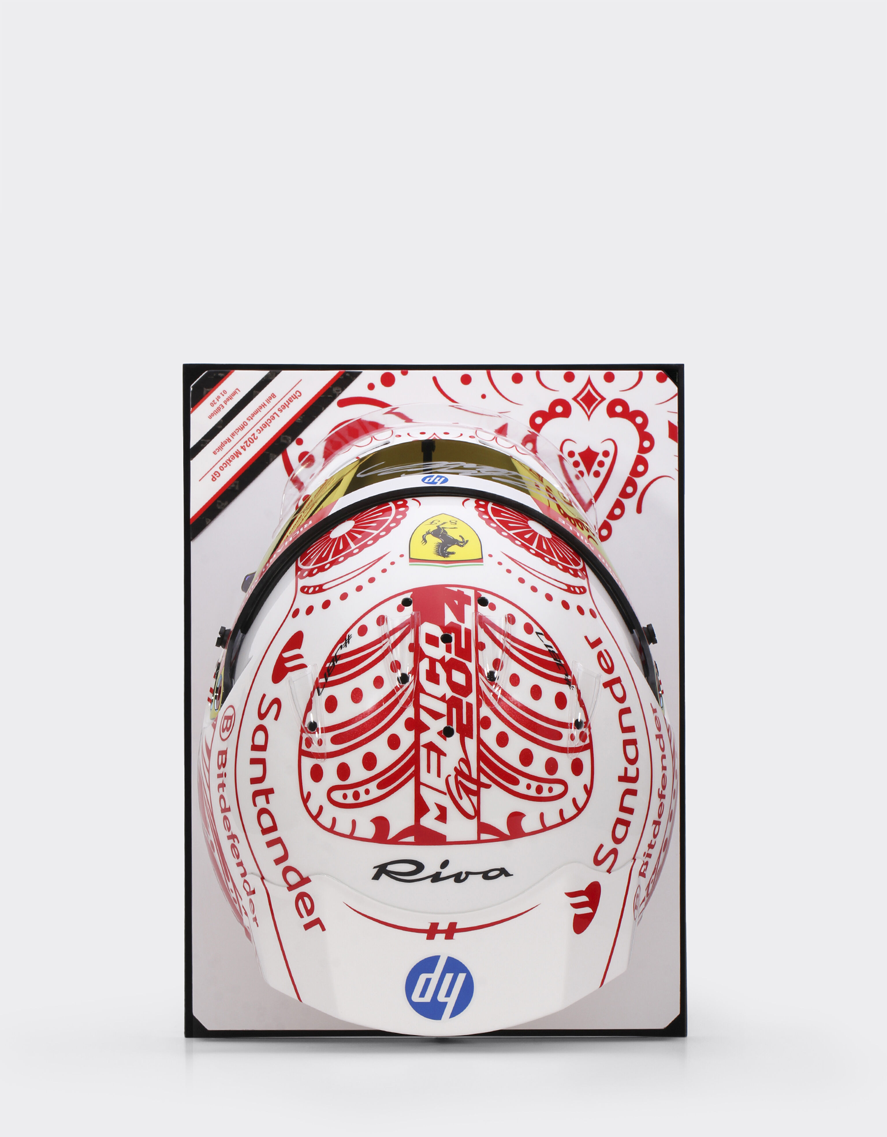 Ferrari 1:1比例 Charles Leclerc 亲笔签名墨西哥2024特别版头盔 赛车红 LA00Hf