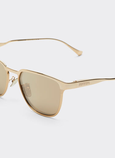 Ferrari Ferrari sunglasses in gold-colored metal with gold mirrored lenses Oro LA0LCf