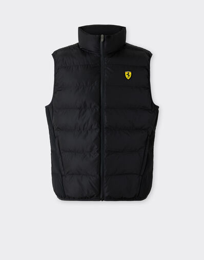  Quilted nylon vest with Ferrari Scudetto Nero SWMVT0001WNY0003f