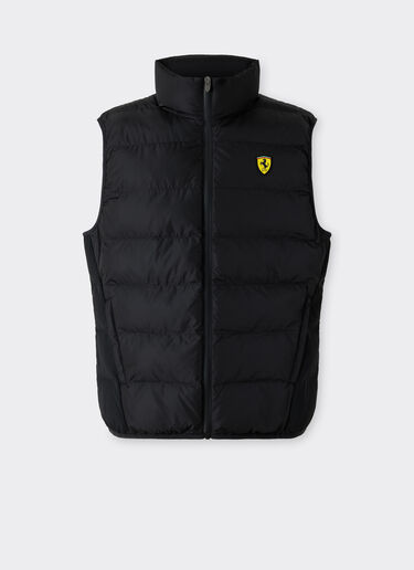  Quilted nylon vest with Ferrari Scudetto Nero SWMVT0001WNY0003f