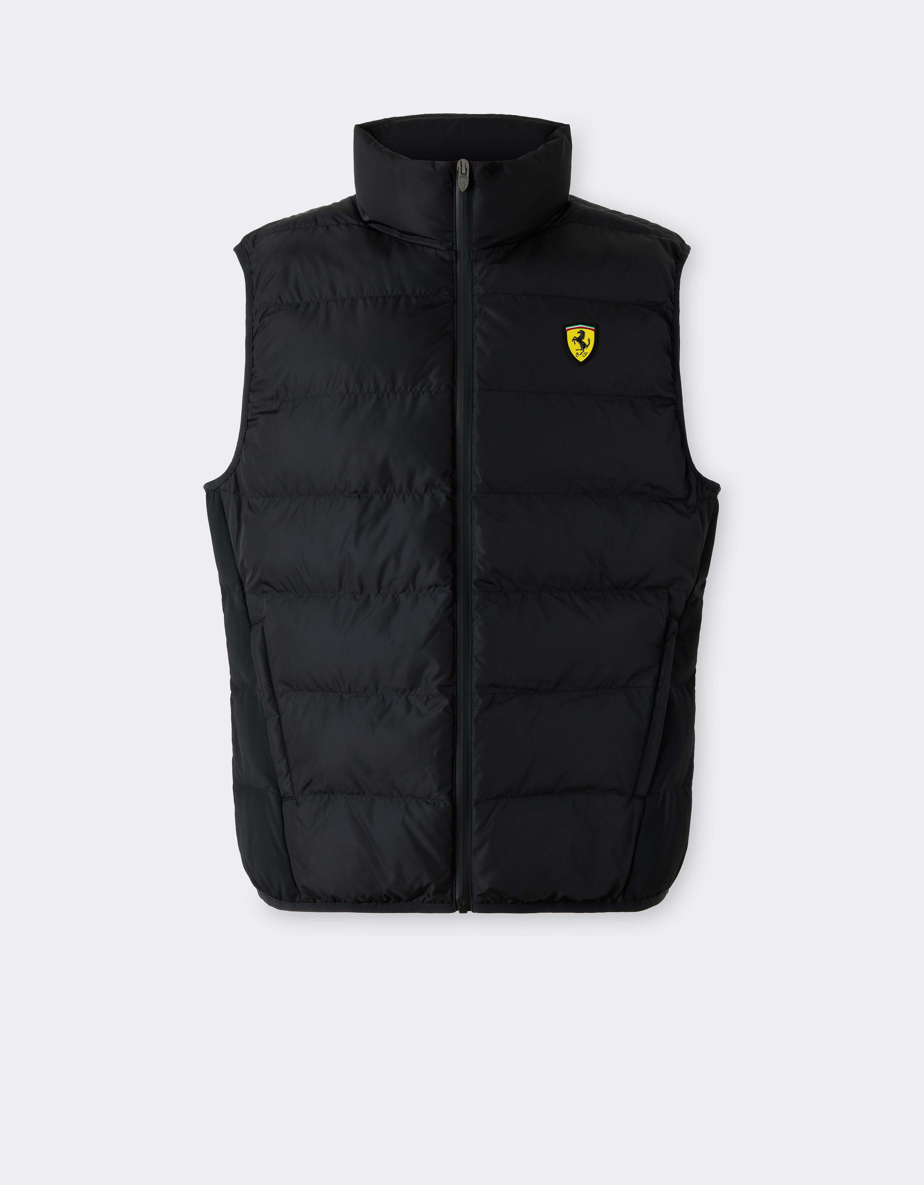  Quilted nylon vest with Ferrari Scudetto Nero SWMVT0001WNY0003f