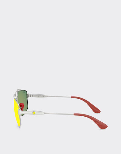 Ferrari Ray-Ban for Scuderia Ferrari RB3789M 银色金属镜框搭配红色反光灰色镜片 Silver LA0JJf