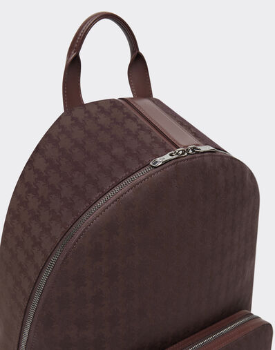 Ferrari Q-Cycle® jacquard backpack with Cavallino pattern Mahogany 49136f