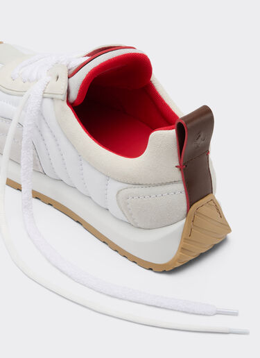 Ferrari Leather and suede running sneakers Optical White 50378f