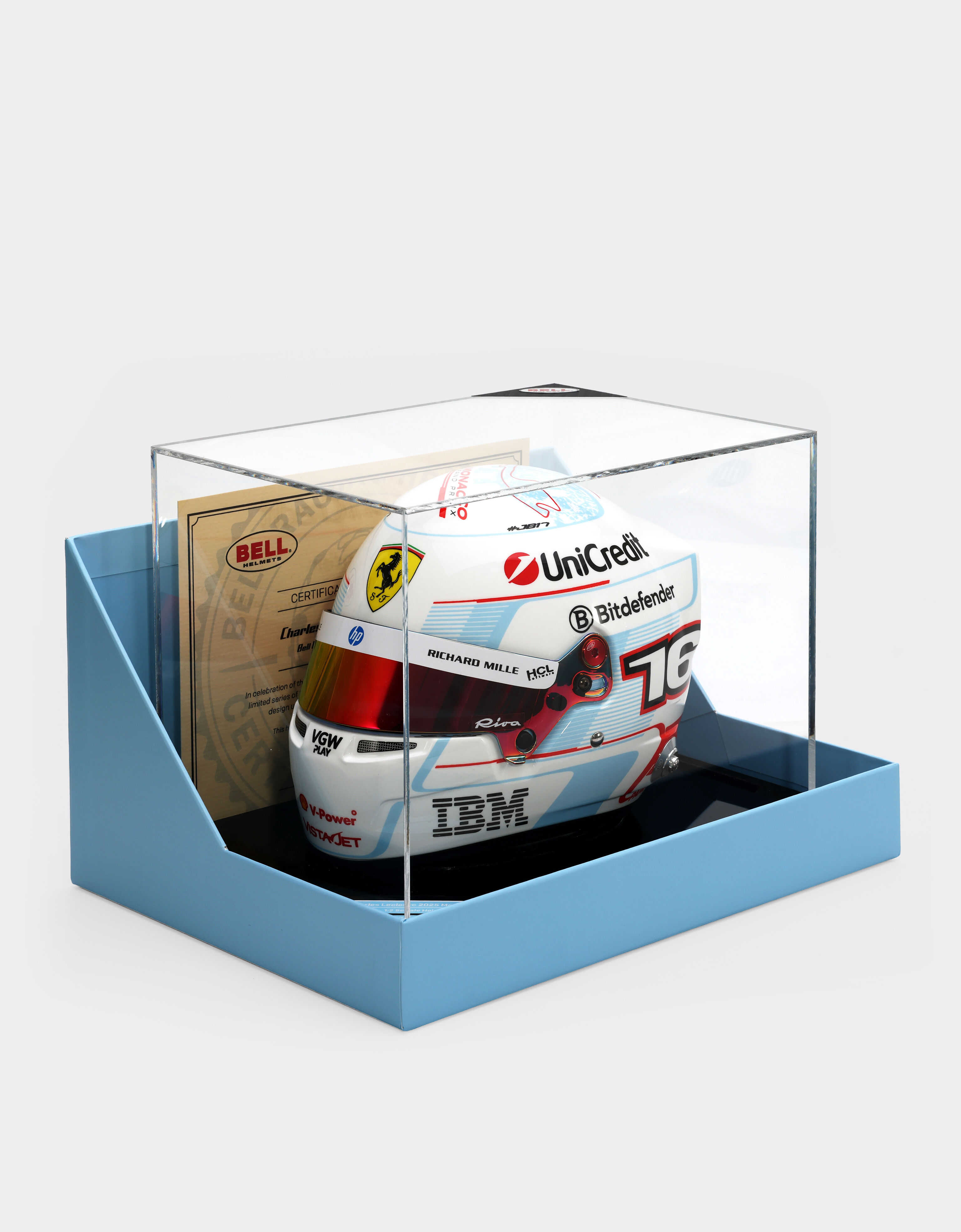 Ferrari 1:2比例 Charles Leclerc 摩纳哥2025特别版迷你头盔 多色 LA07Uf