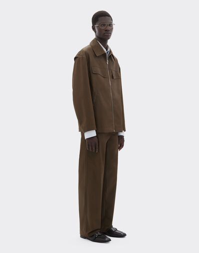 Ferrari Technical gabardine jacket with a vintage effect Khaki Green 49921f