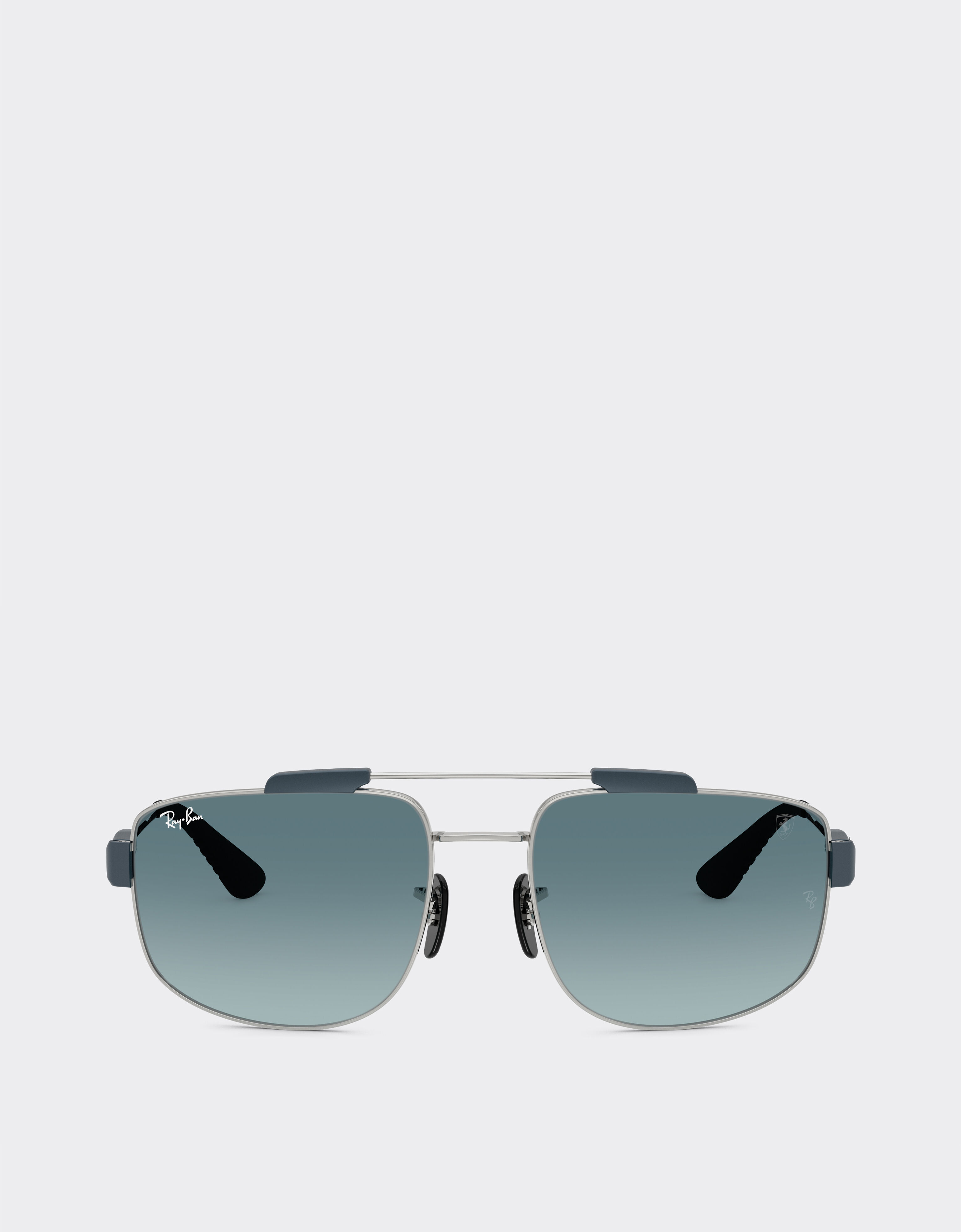 Ferrari Ray-Ban for Scuderia Ferrari RB3789M 银色金属镜框搭配灰色渐变蓝色镜片 Silver LA0JMf